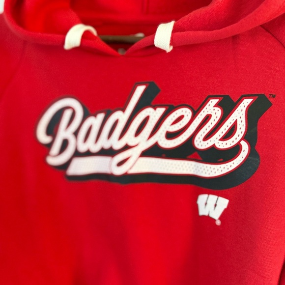 Wisconsin Badgers Red Hoodie Sweatshirt Fanatics Women’s Large - Picture 4 of 7